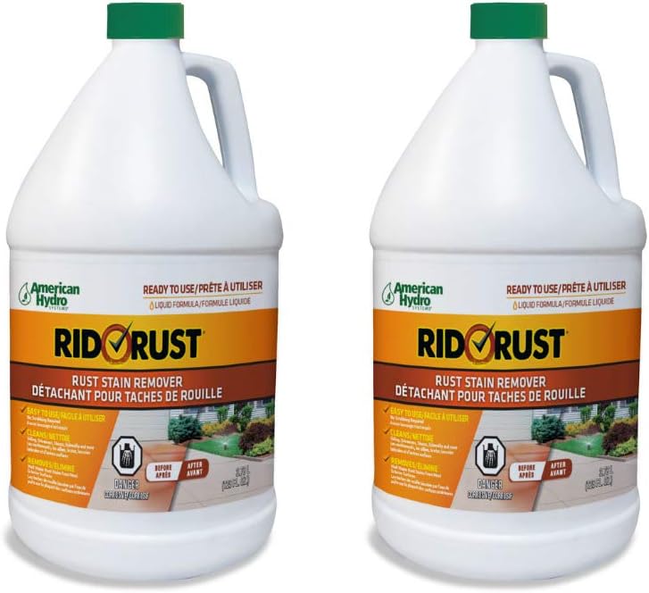 Pro Products American Hydro Systems 2662 Rid O' Rust Liquid Rust Stain Remover, 1 Gallon, 2 Pack - Image 1