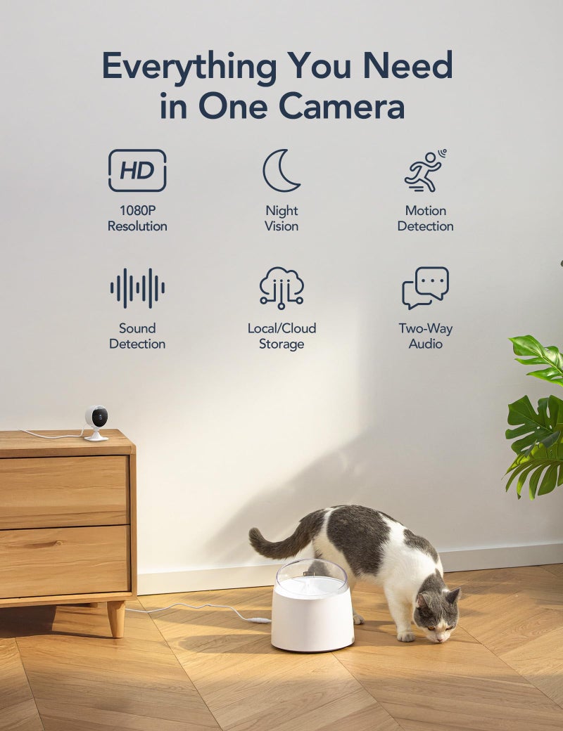 GNCC Only 2.4GHz Indoor Security Camera, 1080P Cameras for Home Security, Motion Detection, Two-Way Audio, Night Vision, Dog Camera with App, Easy Install, Cloud Storage Subscription Required(4-Pack) - Image 2