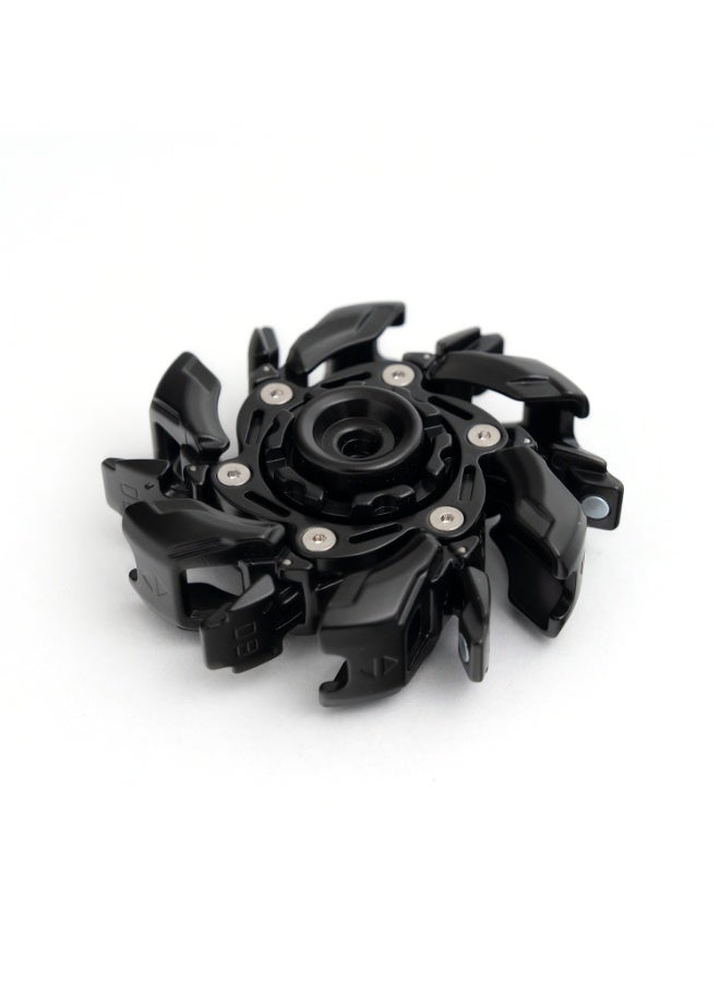 Clasico سبينر فidget معدني أسود فاخر - لعبة تخفيف التوتر الثقيلة للبالغين والمراهقين | دوران سلس، سبيكة متينة، أداة مكتبية رائعة - Image 1