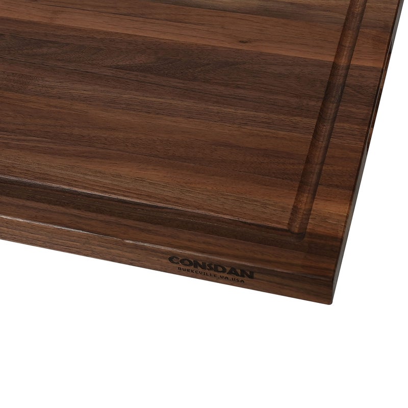 CONSDAN Walnut Cutting Board for Kitchen, USA Grown Hardwood, 20 x 15, with Invisible Inner Handle, Prefinished with Food-Grade Oil, Suitable for Kitchen Edge Grain, 1" Thick - Image 4