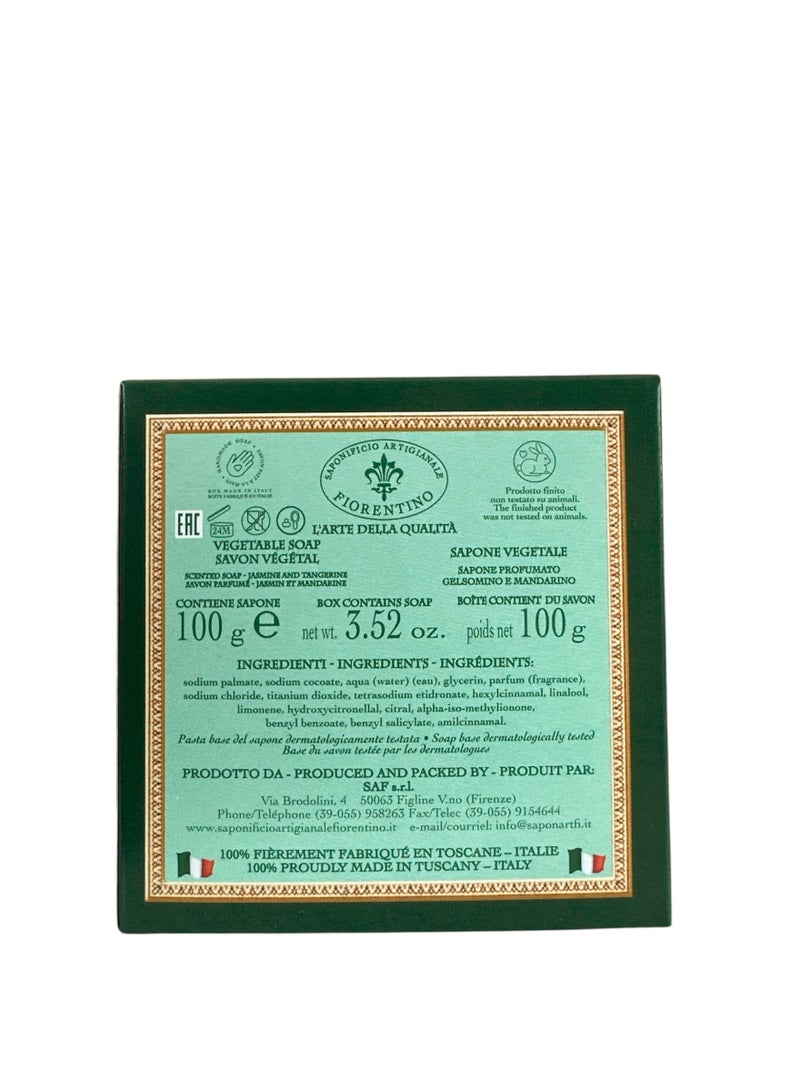 SAPONIFICIO ARTIGIANALE FIORENTINO Jasmine and Mandarin Soap (100g) - Image 4