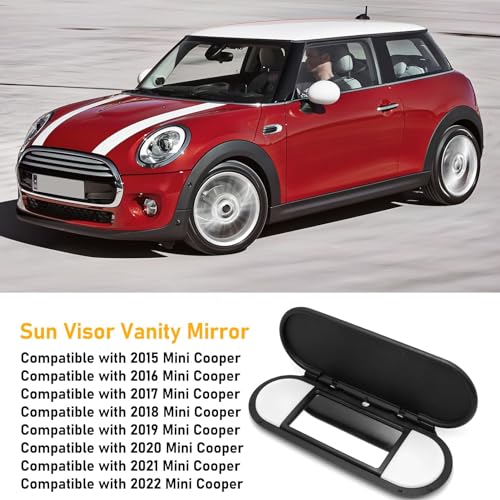 Abodvu Sun Visor Vanity Mirror Cover Compatible with Mini Cooper & Cooper S Clubman Hatchback Countryman F55 F56 F60 2015-2022,1PC Sun Visor Vanity Mirror Replacement for Left/Right Side,Black - Image 2