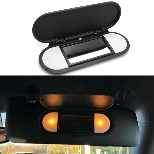 Abodvu Sun Visor Vanity Mirror Cover Compatible with Mini Cooper & Cooper S Clubman Hatchback Countryman F55 F56 F60 2015-2022,1PC Sun Visor Vanity Mirror Replacement for Left/Right Side,Black - Image 1