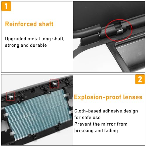 Abodvu Sun Visor Vanity Mirror Cover Compatible with Mini Cooper & Cooper S Clubman Hatchback Countryman F55 F56 F60 2015-2022,1PC Sun Visor Vanity Mirror Replacement for Left/Right Side,Black - Image 4