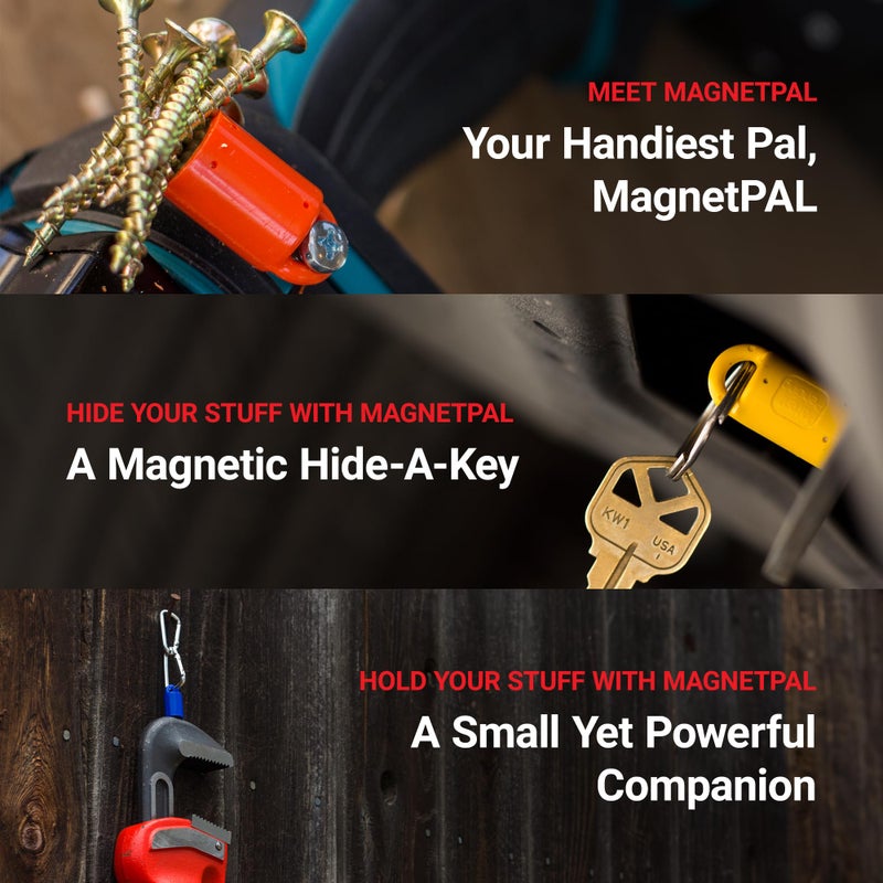 MagnetPal 3 pack Heavy-Duty Neodymium Anti-Rust Magnet, Best for Magnetic Stud Finder / Key Organizer / Indoor and Outdoor Multi Uses, Black with Key Ring (SP-MPM3BK) - Image 3