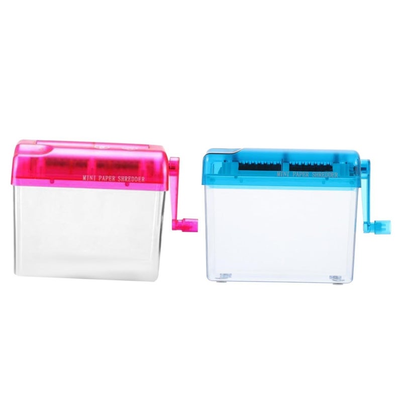 2 Pcs Mini Manual Paper Shredder Portable Hand Crank Desktop Paper Cutting Machine For Home Office School Personal Documents - Image 2