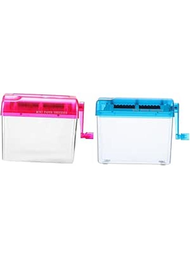 2 Pcs Mini Manual Paper Shredder Portable Hand Crank Desktop Paper Cutting Machine For Home Office School Personal Documents - Image 1