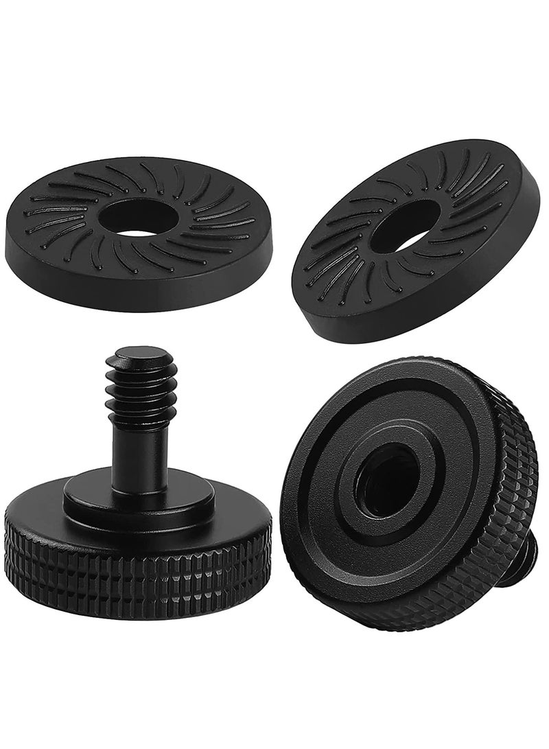 KASTWAVE Camera Holder Screw, Thumb Screw Camera Quick Release Adapter, with Rubber Pads, Tripod Screw Rubber Washers Female to 1/4"" Male Thumbscrew L Bracket Mount Thread for Camera Mounting Plate 2 Set  - Image 1