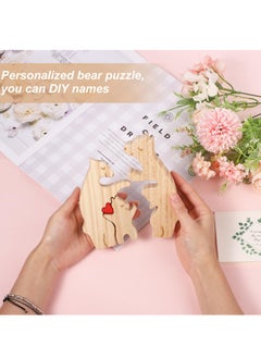 KASTWAVE Personalized Family Name Puzzle, 3 Bears Wooden Bear Family Puzzle Decorative Wooden Bear Puzzle Creative Birthday Gifts for Parents Home Decor Housewarming Gifts  - Image 3