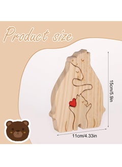 KASTWAVE Personalized Family Name Puzzle, 3 Bears Wooden Bear Family Puzzle Decorative Wooden Bear Puzzle Creative Birthday Gifts for Parents Home Decor Housewarming Gifts  - Image 2