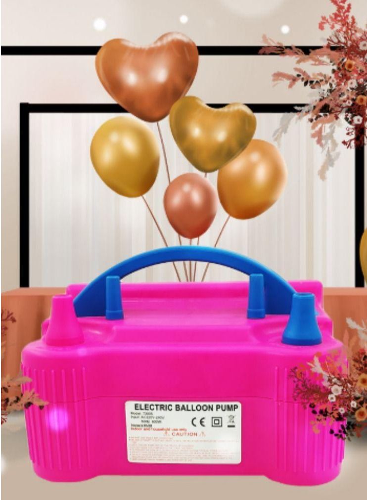 QiaoKai Electric Double Nozzle Balloons Inflator Pump Pink - Image 1