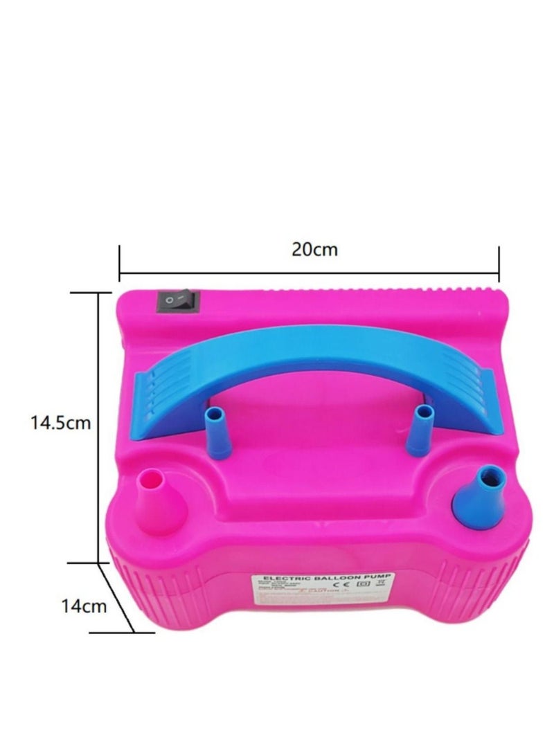 QiaoKai Electric Double Nozzle Balloons Inflator Pump Pink - Image 5