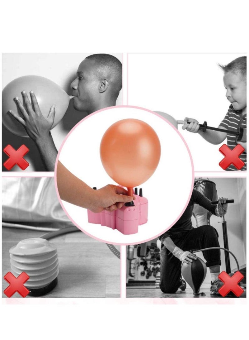 QiaoKai Electric Double Nozzle Balloons Inflator Pump Pink - Image 3