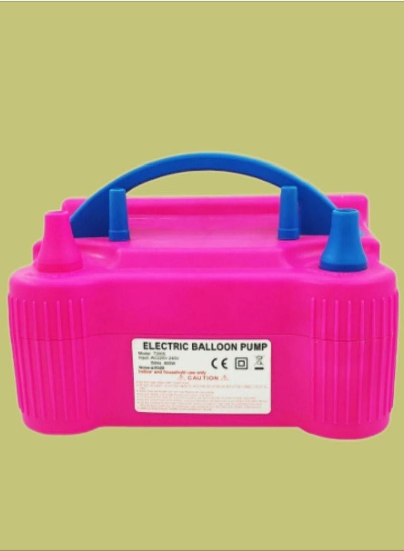 QiaoKai Electric Double Nozzle Balloons Inflator Pump Pink - Image 2