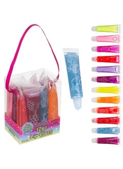 Expressions Expressions 12 pc Lip Gloss Set, Flavored Lipgloss Squeeze Tubes with Carrying Case, Lip Gloss Set Value Pack, Assorted Fruit Flavored Lip Glosses, Kid-Friendly Non Toxic Makeup (12)  - Image 1