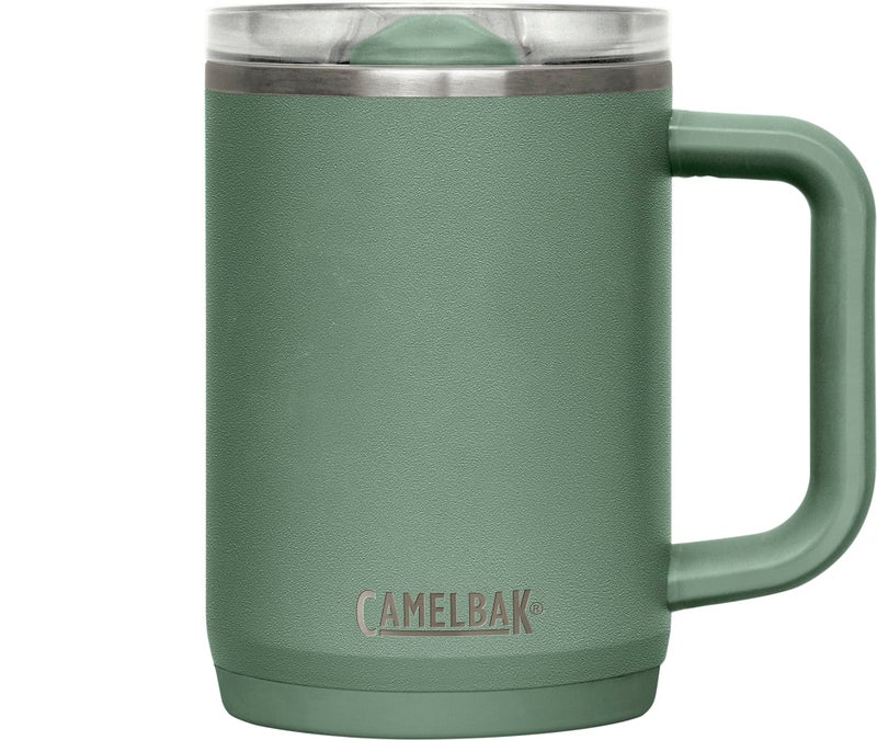 CamelBak Thrive Leak-Proof 16 oz Mug, Insulated Stainless Steel - For travel, coffee, tea, hot beverages - Spill Proof - Cup-holder Compatible, Moss - Image 1