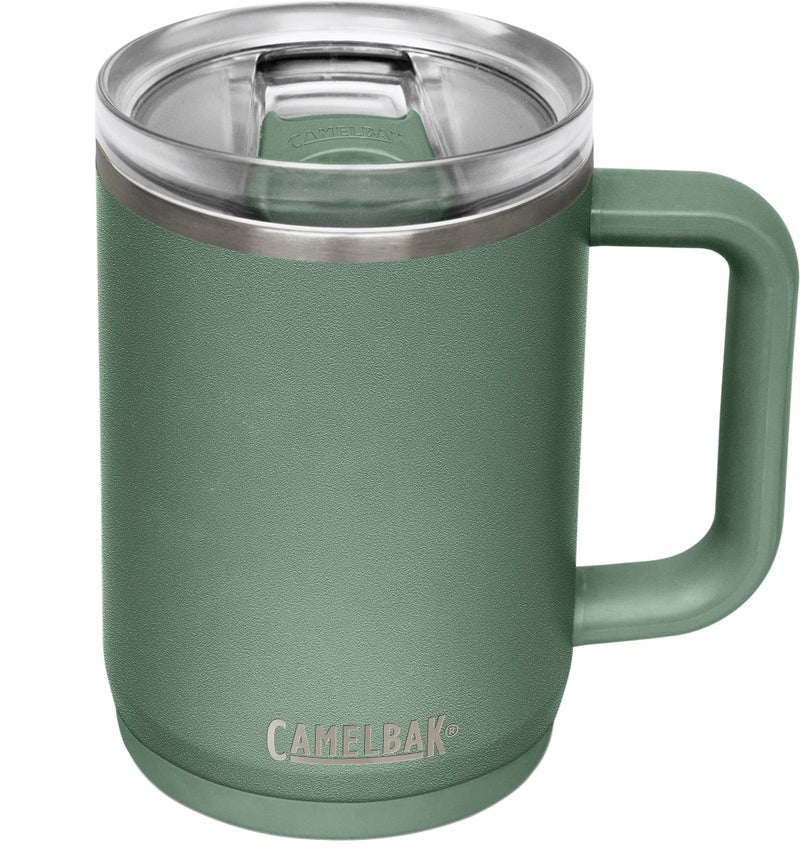 CamelBak Thrive Leak-Proof 16 oz Mug, Insulated Stainless Steel - For travel, coffee, tea, hot beverages - Spill Proof - Cup-holder Compatible, Moss - Image 2
