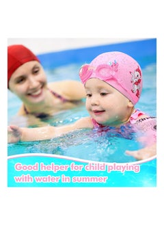 SYOSI Kids Swim Cap Swimming Goggles Toddler Swimming Cap with Ear Plugs Waterproof Kids Cloth Bathing Cap Goggles for Children Girls Age 3-12 Lovely Cute Cartoon  - Image 5