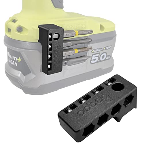BPOPO Magnetic 1/4-Inch Hex Bit Holders fit for Ryobi 18v Drill ,Hex Screw Bit Storage on Side of Power Drill,Keep Bits Within Reach, Right Side - Image 1