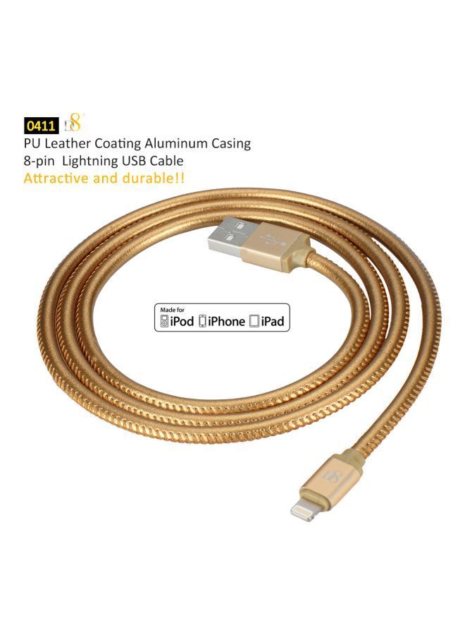 NIBEMINENT Lightning Data Sync Charging Cable Gold - Image 5