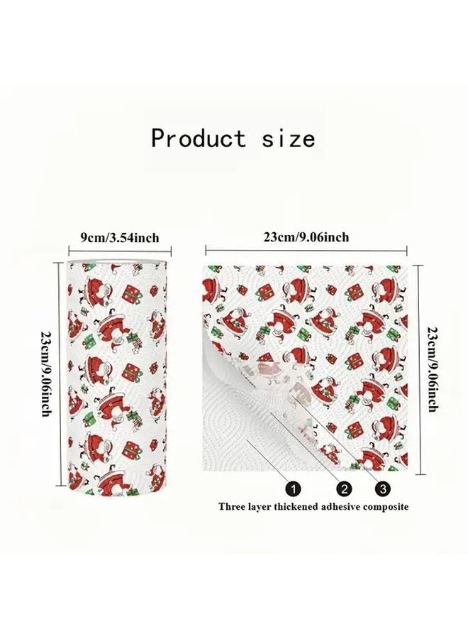 لفائف ورقية عيد الميلاد - أنماط عطلات احتفالية باللون الأحمر والأخضر - ماصة يمكن التخلص منها - Image 4