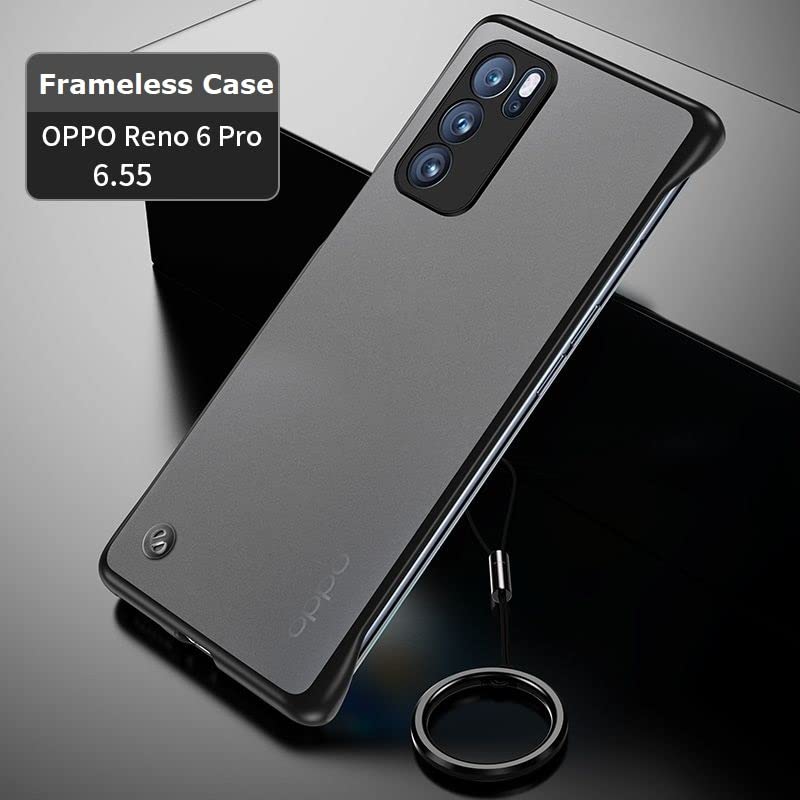 REALCASE Oppo Reno 6 Pro Back Cover Case | Stylish Frameless Matte Hard Back Skin | Soft TPU Shock Proof Bumper Back Cover Case for Oppo Reno 6 Pro 5G (F-Black) - Image 3