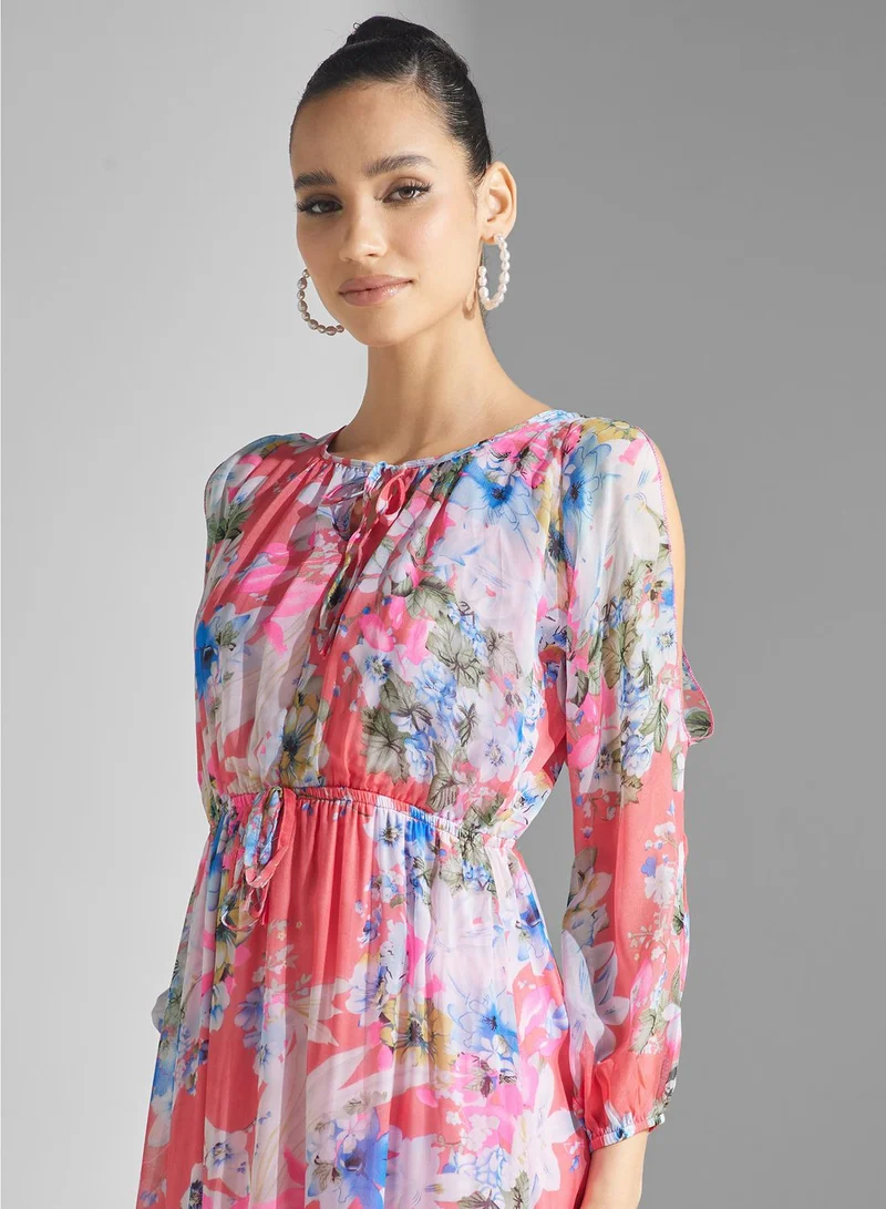 Golden Apple Cold Shoulder Cut Out Dress
