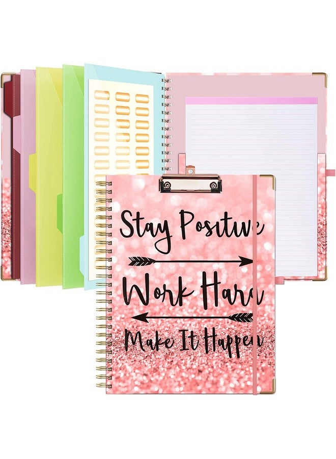 Lateefah Clipboard With Storage Clipboard For Letter Size With 5 File Folders Nursing Clipboard With 12 Pockets Label Stickers And Notepad Foldable Clipboard With Pen Loop For School Office - Image 1