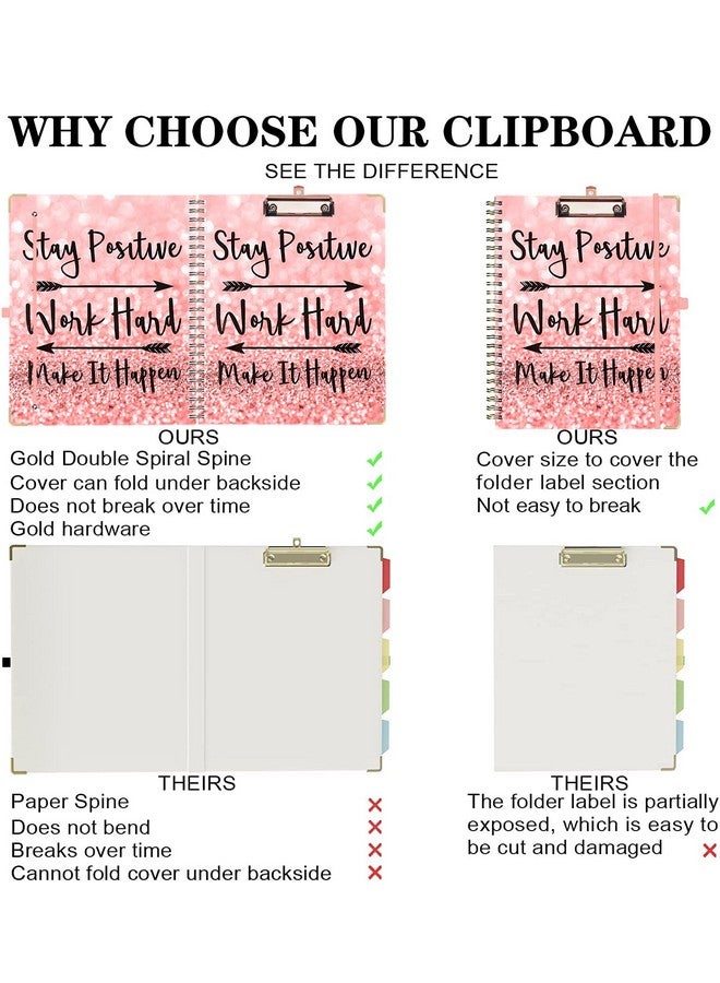 Lateefah Clipboard With Storage Clipboard For Letter Size With 5 File Folders Nursing Clipboard With 12 Pockets Label Stickers And Notepad Foldable Clipboard With Pen Loop For School Office - Image 3