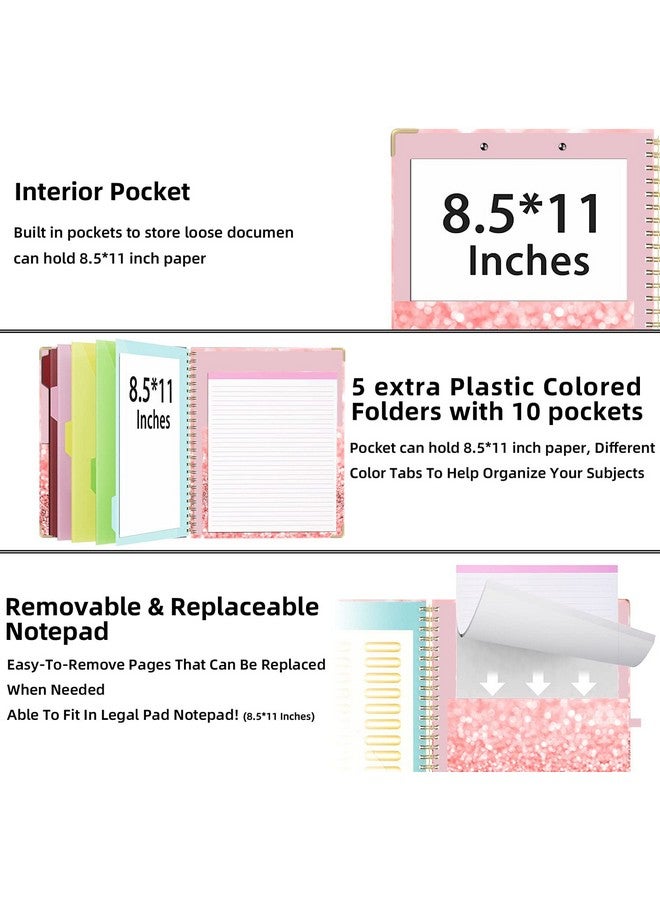 Lateefah Clipboard With Storage Clipboard For Letter Size With 5 File Folders Nursing Clipboard With 12 Pockets Label Stickers And Notepad Foldable Clipboard With Pen Loop For School Office - Image 4