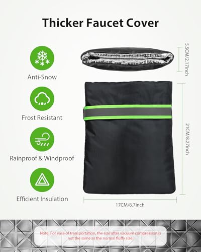 Kanosan Outdoor Faucet Covers for Winter Freeze Protection Kanosan 83H X 67W Thickened Reflective Outside Spigots Covers Hose Bib Insulated Sock for Winter Cold Weather 4 Pack Black - Image 3