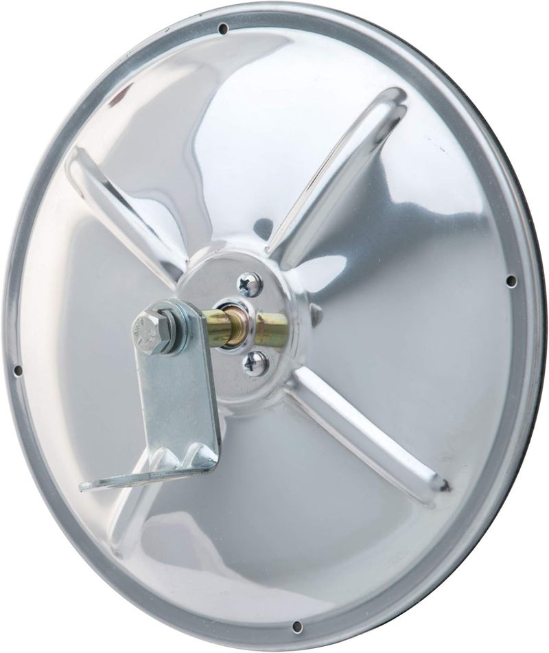 RETRAC 610673 8-Inch Stainless Steel Center-Mount Convex Mirror Head with J-Bracket, Universal Driver or Passenger Side Shock rubber edge - Image 2