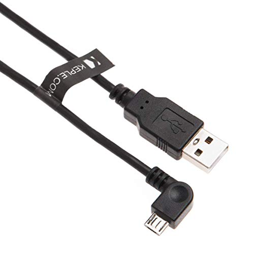 Keple Right Angle Micro USB Cable in Car Cord Charging for Tomtom Go 820 Live / 5200, 6000 / Start 20, 25, 30, 35, 40, 50, 60 / VIA 1535, 1605, 135, 120, 125, 130, 135 GPS Sat Nav | Tom Tom 90 Degree (3ft) - Image 1