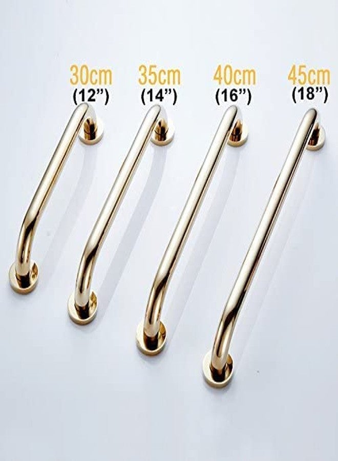 قضيب إمساك نحاسي 700Brass بطول 9 بوصات لسلامة الاستحمام في الفنادق/الموتيلات/المنازل، مصنوع من النحاس الصلب المصقول بالذهب، هيكل متين، مسند ذراع، درابزين لحوض الاستحمام - Image 2