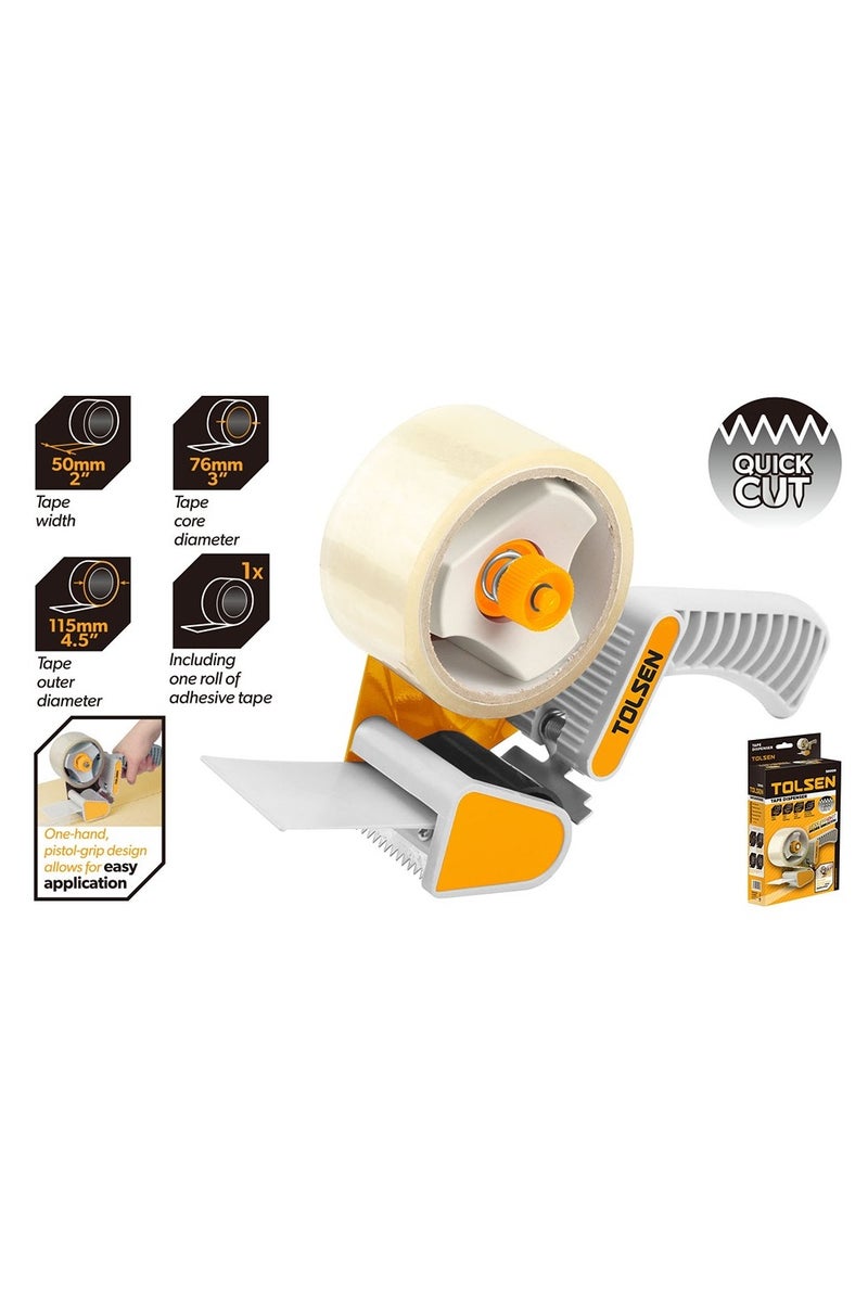 Tolsen 50000 Heavy-Duty Tape Dispenser – 2″ Packaging Tape Cutter for Carton Sealing - Image 3