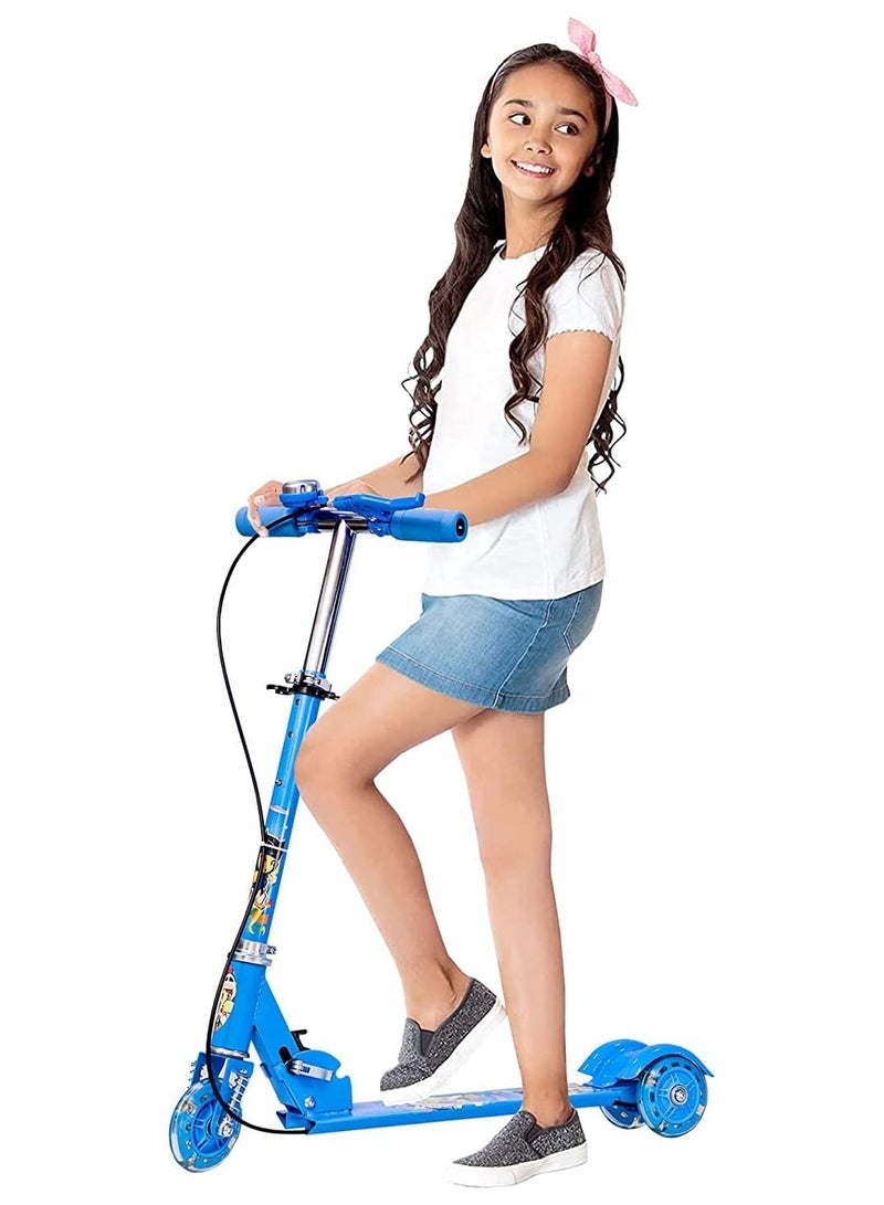 Ozoy Road Runner Kick Scooter for Kids Ages 3-14 Years Old Boy Girl with 3 Wheel LED Lights, Adjustable Level Handlebar & Foldable Design & Lean-to-Steer - Image 1