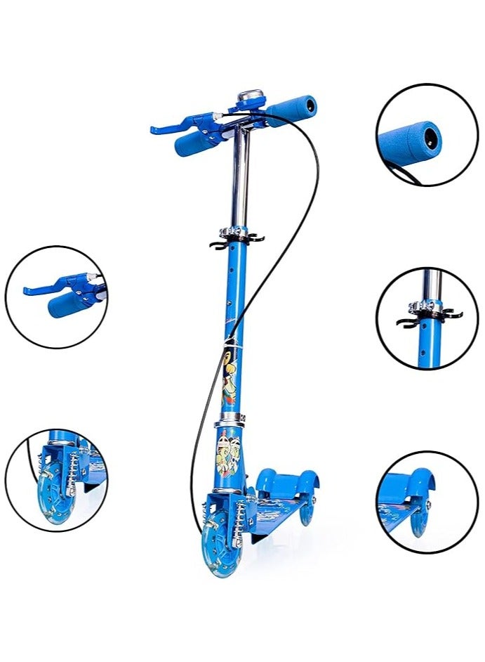 Ozoy Road Runner Kick Scooter for Kids Ages 3-14 Years Old Boy Girl with 3 Wheel LED Lights, Adjustable Level Handlebar & Foldable Design & Lean-to-Steer - Image 2