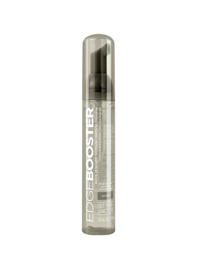 Style Factor EDGE BOOSTER Extra Strength Setting Mousse Travel Size – Frizz Control, Extra Volume, and Conditioning – 2.5oz Hematite Mousse for Curly Hair - Image 1