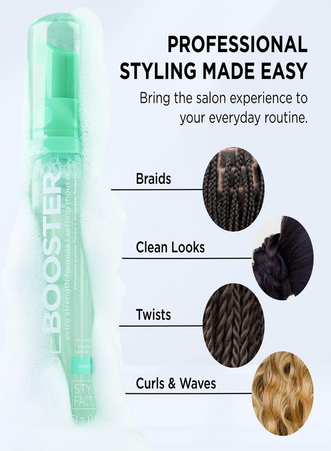 Style Factor EDGE BOOSTER Extra Strength Setting Mousse Travel Size – Frizz Control, Extra Volume, and Conditioning – 2.5oz Hematite Mousse for Curly Hair - Image 5