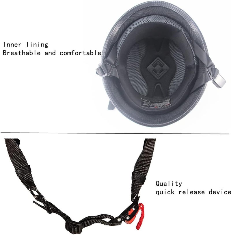 SanQing German Style Motorcycle Helmet, Adult Half Helmet Open Face DOT Approved, Motorcycle Cruiser Scooter Cool Helmet - Image 4