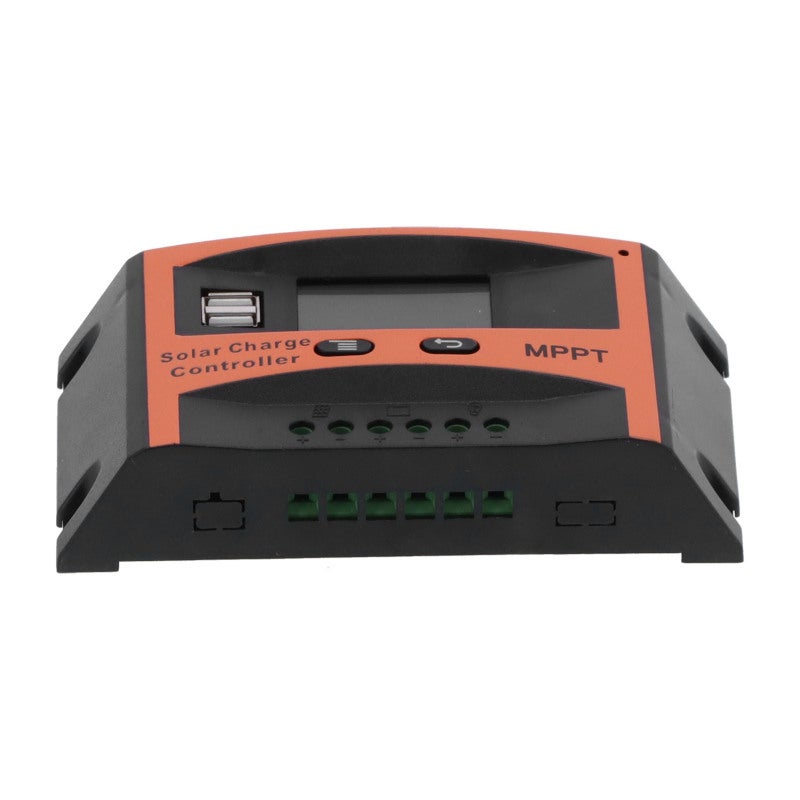 Solar Charge Controller 10/20/30/40/50/60A MPPT Real-Time Tracking - Large Transparent LED Display with Digitally Displayed Voltage for Home Solar System - Image 1