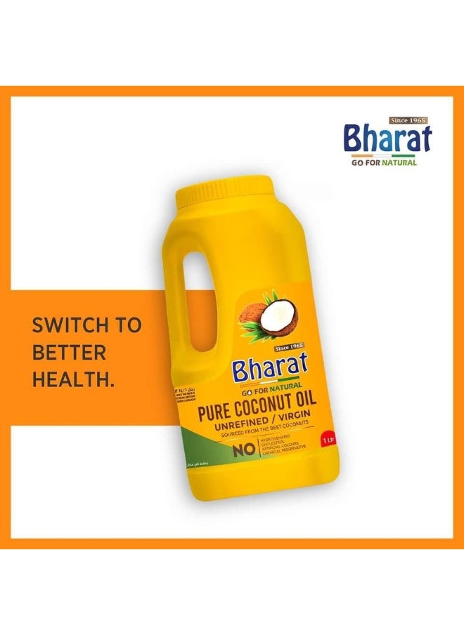 Bharat Bharat Pure Coconut Oil 2 Litre | Unrefined | Sourced from the Best Coconuts | Edible for Cooking  - Image 3