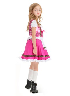 Al Aoyama German traditional festival suit pink plaid print national performance costume  - Image 4