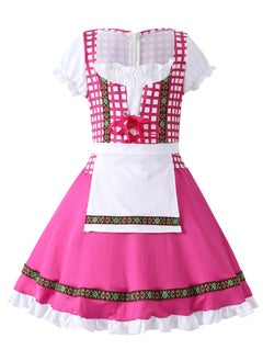 Al Aoyama German traditional festival suit pink plaid print national performance costume  - Image 5