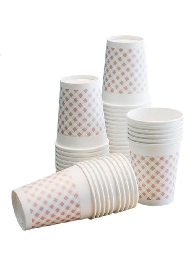 Deli 200Ml Disposable Paper Cups, Thick Wood Pulp Cups/Water Cups, Mesh, 50 Count, 9569 - Image 1