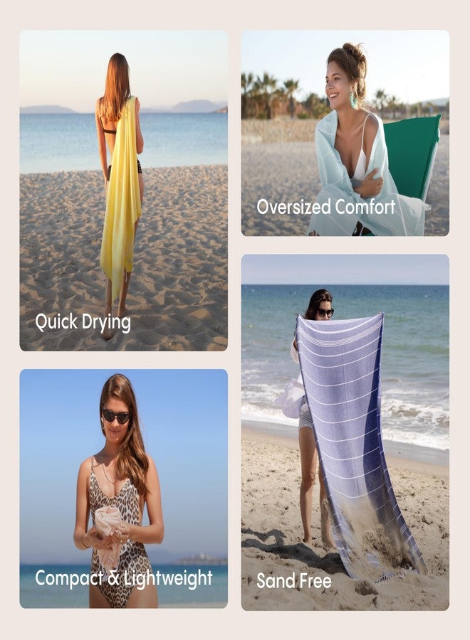WETCAT Turkish Beach Towel Oversized (38"x71") 100% Turkish Cotton, Made in Turkey - Sand Free, Extra Large, Ultra Soft, Quick Drying, Compact & Lightweight for Travel - Aqua - Image 4