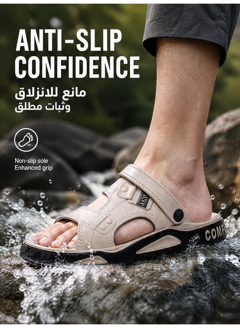 GUOLUOFEI Men's Dual-Wear EVA Sandals, 2.5cm Soft Sole, Adjustable Strap, Non-Slip, Comfortable for Driving, Beach & Outdoor Use - Image 3