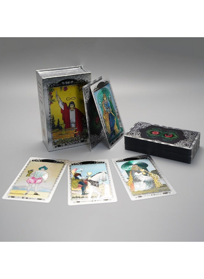 NIBEMINENT بطاقات تاروت أصلية مقاومة للماء من PVC (مع دليل مقدمة) - نسخة راتنجية شفافة - مجموعة 78 بطاقة تاروت كلاسيكية - مجموعة لعبة توقعات الحظ - Image 3