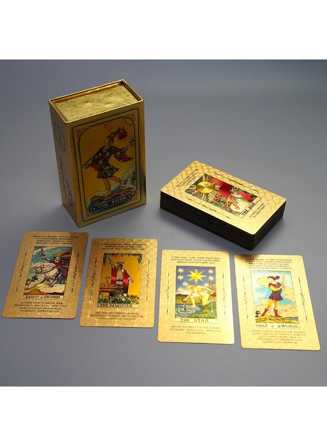 NIBEMINENT بطاقات تاروت أصلية مقاومة للماء من PVC (مع دليل مقدمة) - نسخة راتنجية شفافة - مجموعة 78 بطاقة تاروت كلاسيكية - مجموعة لعبة توقعات الحظ - Image 1