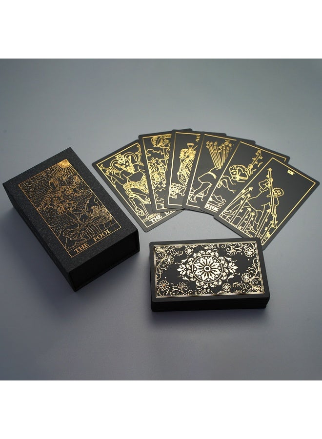 NIBEMINENT بطاقات تاروت أصلية مقاومة للماء من PVC (مع دليل مقدمة) - نسخة راتنجية شفافة - مجموعة 78 بطاقة تاروت كلاسيكية - مجموعة لعبة توقعات الحظ - Image 4